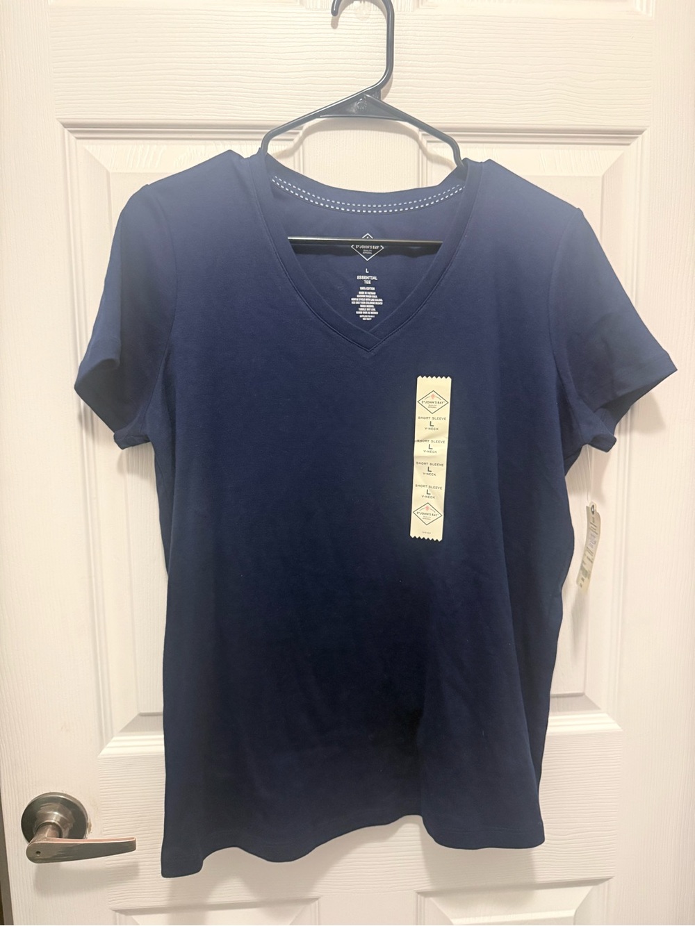 St. John's Bay Navy V-Neck Short Sleeve Tee